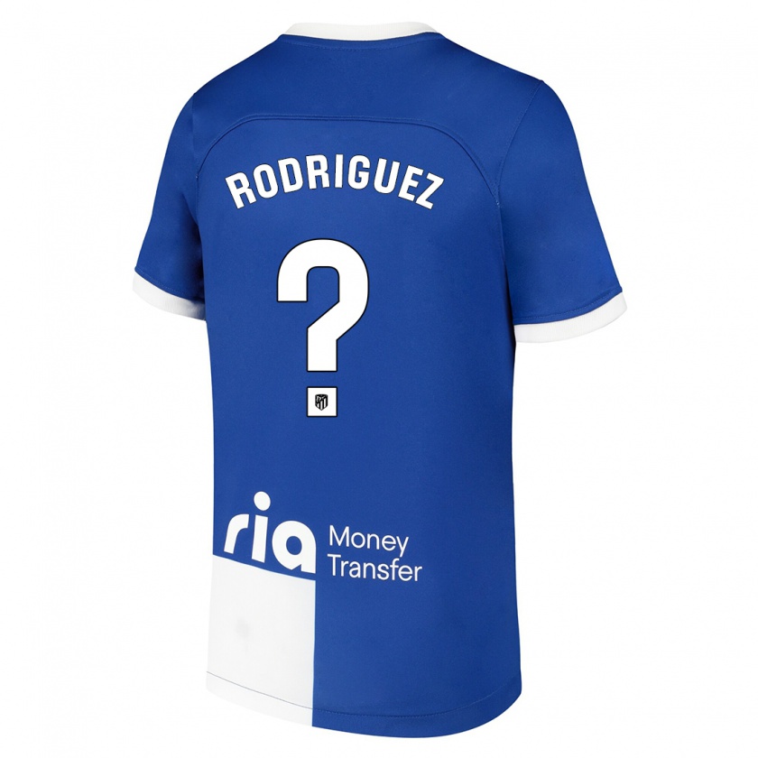 Kandiny Kinder Adrian Rodriguez #0 Blau Weiss Auswärtstrikot Trikot 2023/24 T-Shirt