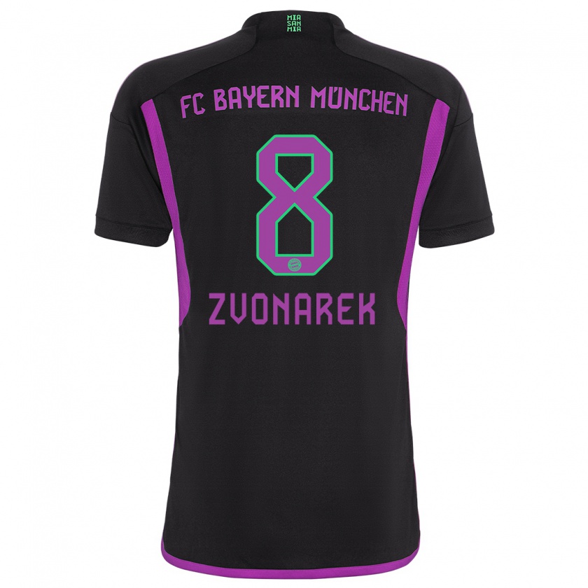 Kandiny Kinder Lovro Zvonarek #8 Schwarz Auswärtstrikot Trikot 2023/24 T-Shirt