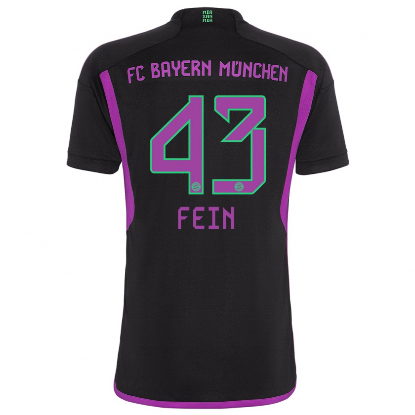 Kandiny Kinder Adrian Fein #43 Schwarz Auswärtstrikot Trikot 2023/24 T-Shirt