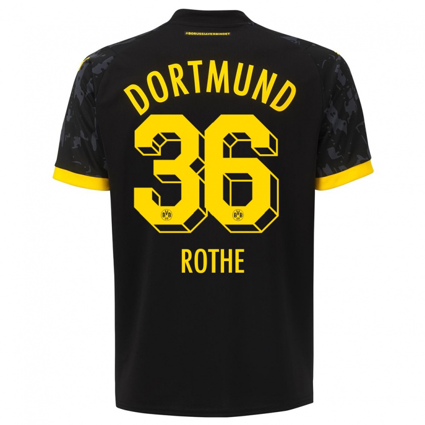Kandiny Kinder Tom Rothe #36 Schwarz Auswärtstrikot Trikot 2023/24 T-Shirt