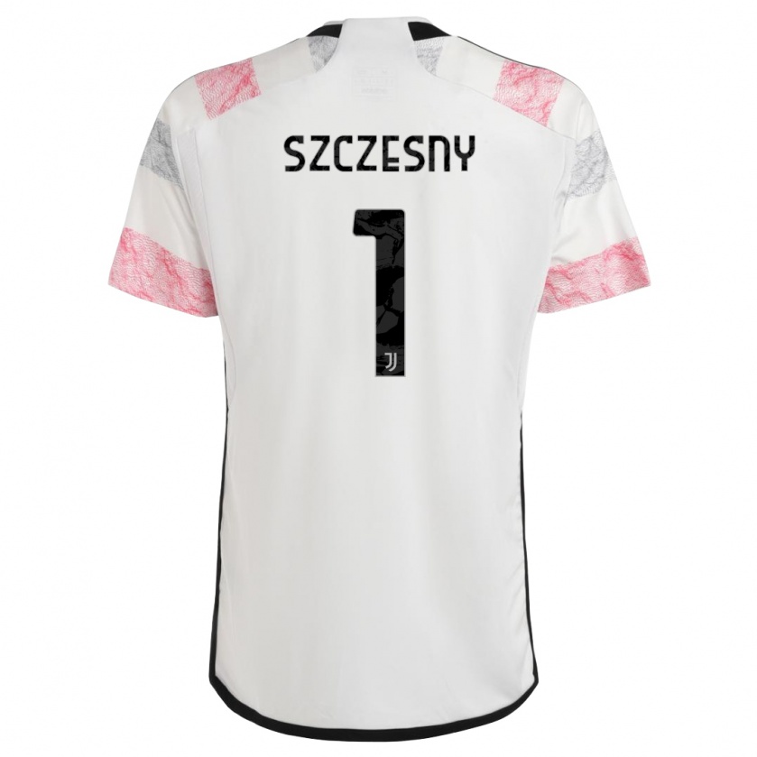 Kandiny Kinder Wojciech Szczesny #1 Weiß Rosa Auswärtstrikot Trikot 2023/24 T-Shirt