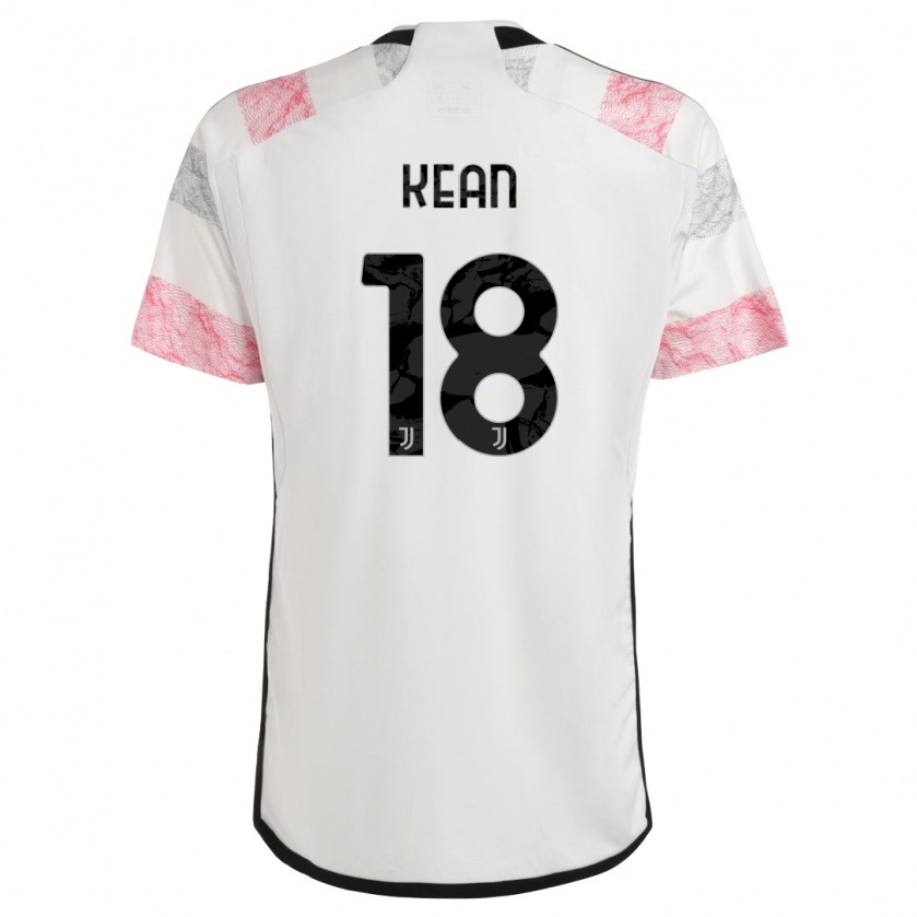 Kandiny Kinder Moise Kean #18 Weiß Rosa Auswärtstrikot Trikot 2023/24 T-Shirt