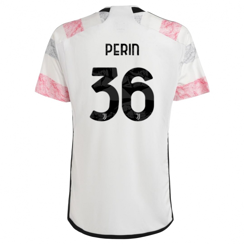 Kandiny Kinder Mattia Perin #36 Weiß Rosa Auswärtstrikot Trikot 2023/24 T-Shirt
