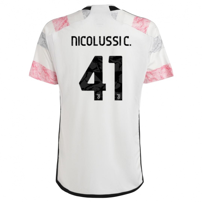 Kandiny Kinder Hans Nicolussi Caviglia #41 Weiß Rosa Auswärtstrikot Trikot 2023/24 T-Shirt