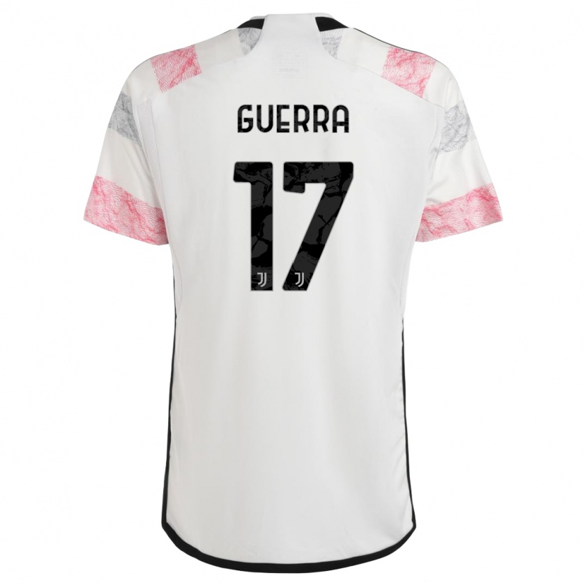 Kandiny Kinder Simone Guerra #17 Weiß Rosa Auswärtstrikot Trikot 2023/24 T-Shirt