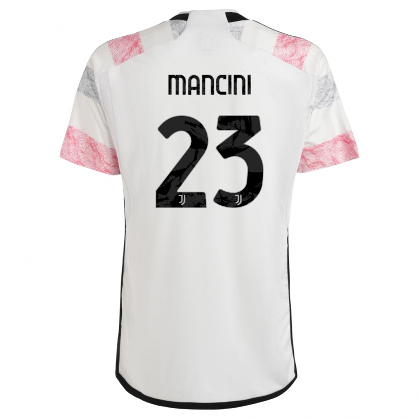 Kandiny Kinder Tommaso Mancini #23 Weiß Rosa Auswärtstrikot Trikot 2023/24 T-Shirt