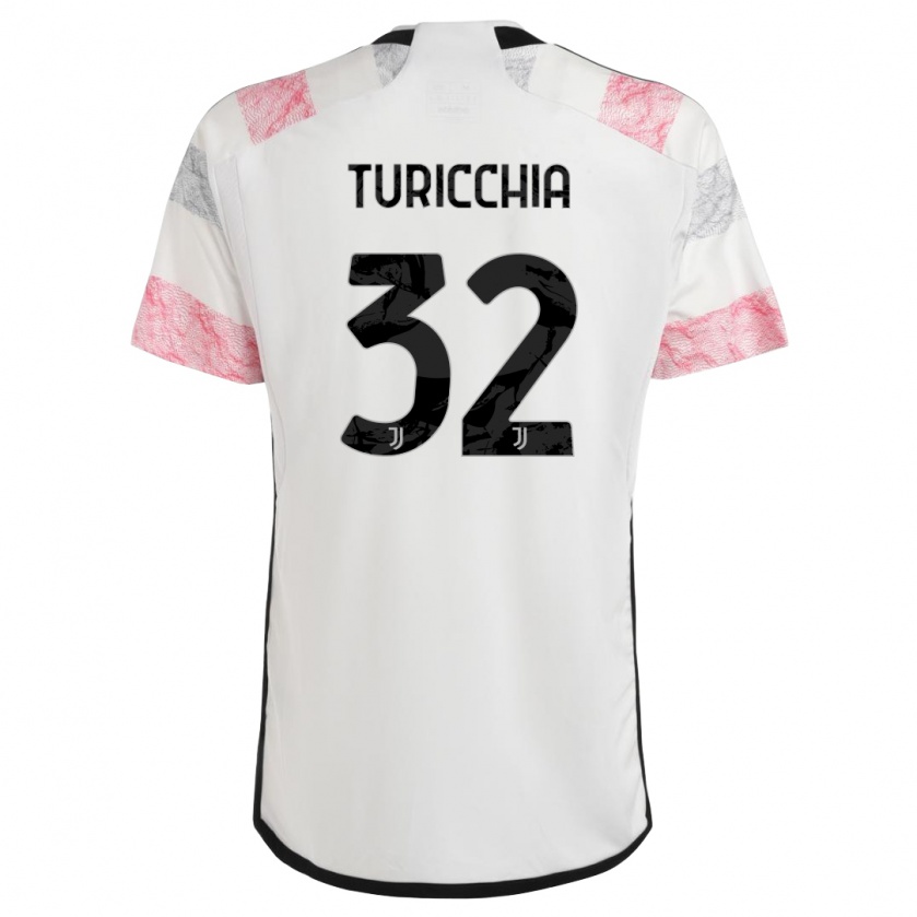 Kandiny Kinder Riccardo Turicchia #32 Weiß Rosa Auswärtstrikot Trikot 2023/24 T-Shirt