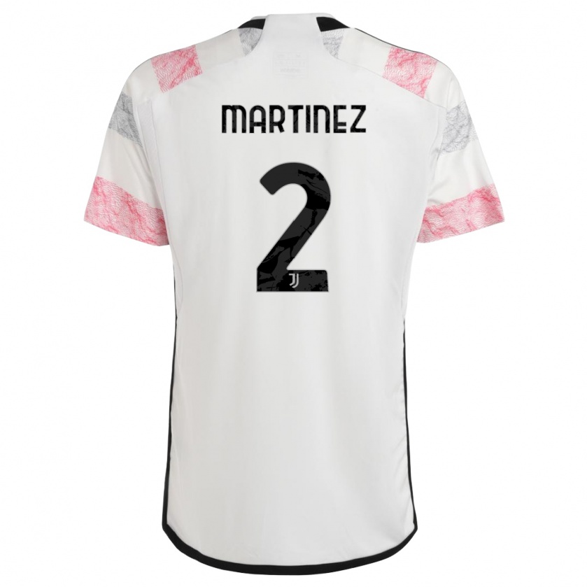 Kandiny Kinder Bruno Martinez #2 Weiß Rosa Auswärtstrikot Trikot 2023/24 T-Shirt