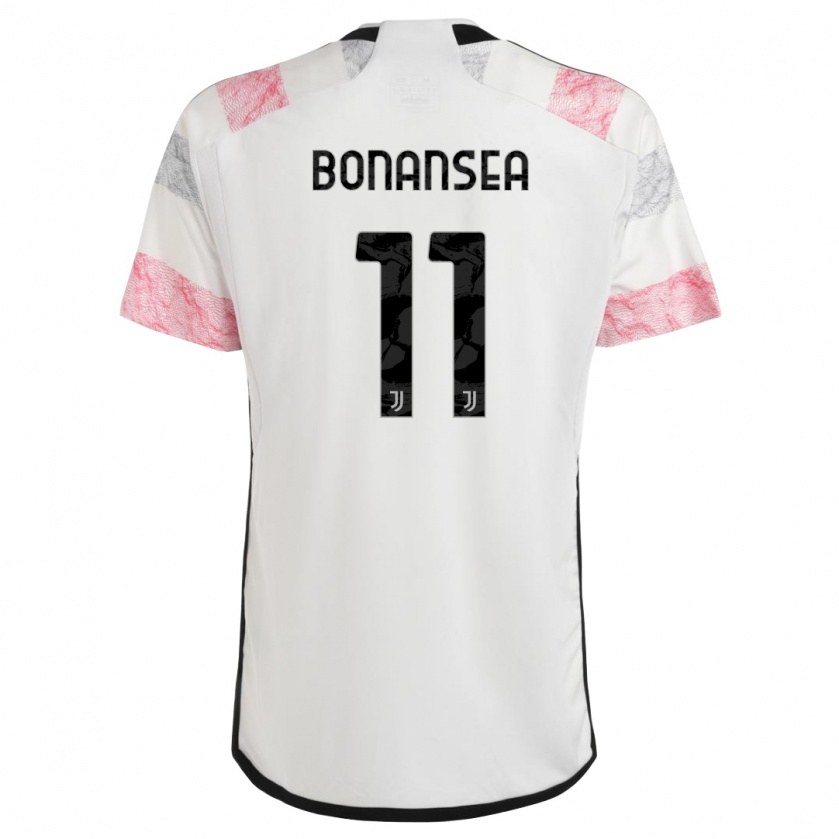 Kandiny Kinder Barbara Bonansea #11 Weiß Rosa Auswärtstrikot Trikot 2023/24 T-Shirt