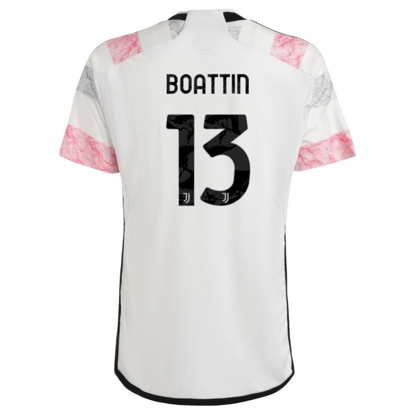 Kandiny Kinder Lisa Boattin #13 Weiß Rosa Auswärtstrikot Trikot 2023/24 T-Shirt
