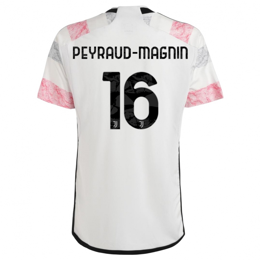 Kandiny Kinder Pauline Peyraud-Magnin #16 Weiß Rosa Auswärtstrikot Trikot 2023/24 T-Shirt