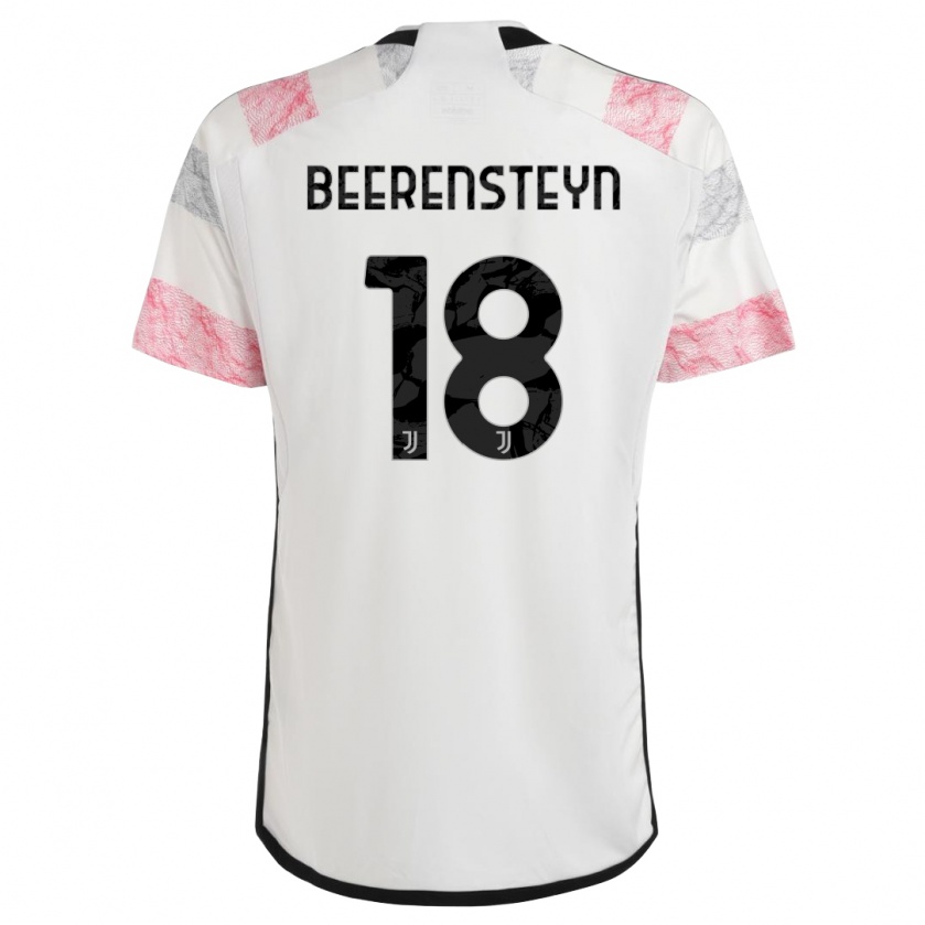 Kandiny Kinder Lineth Beerensteyn #18 Weiß Rosa Auswärtstrikot Trikot 2023/24 T-Shirt