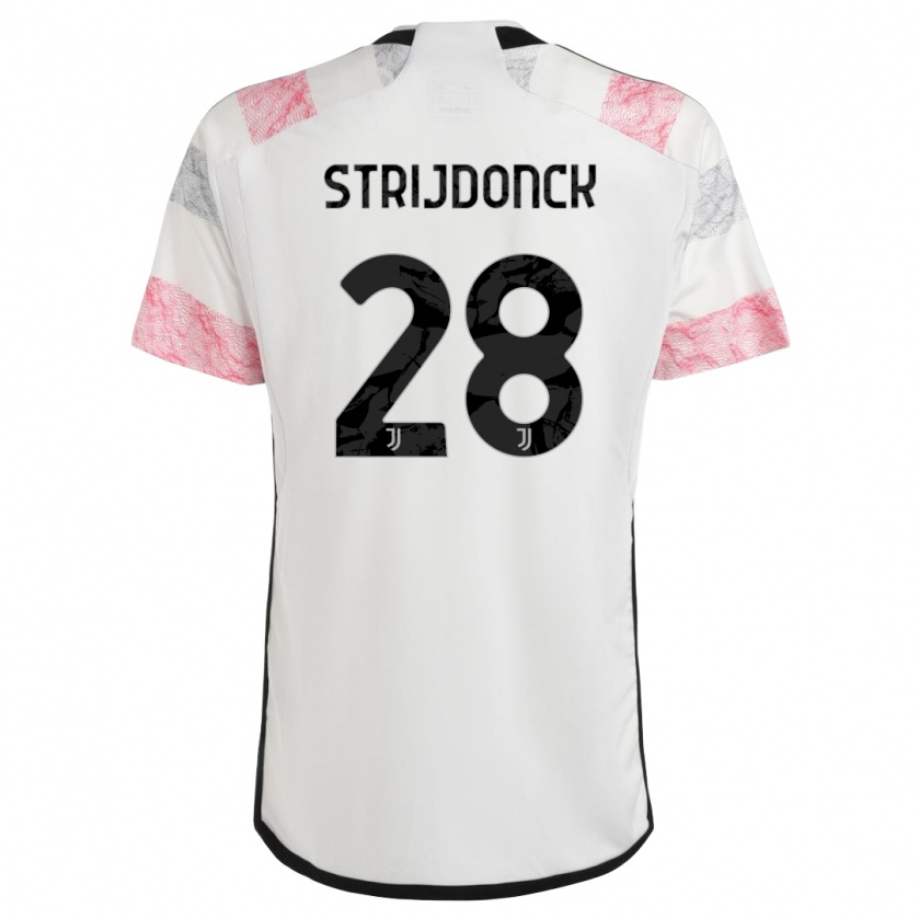 Kandiny Kinder Bayron Strijdonck #28 Weiß Rosa Auswärtstrikot Trikot 2023/24 T-Shirt