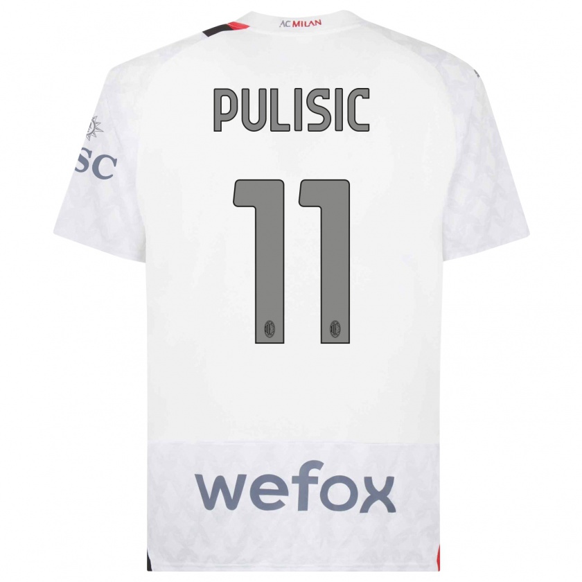 Kandiny Kinder Christian Pulisic #11 Weiß Auswärtstrikot Trikot 2023/24 T-Shirt