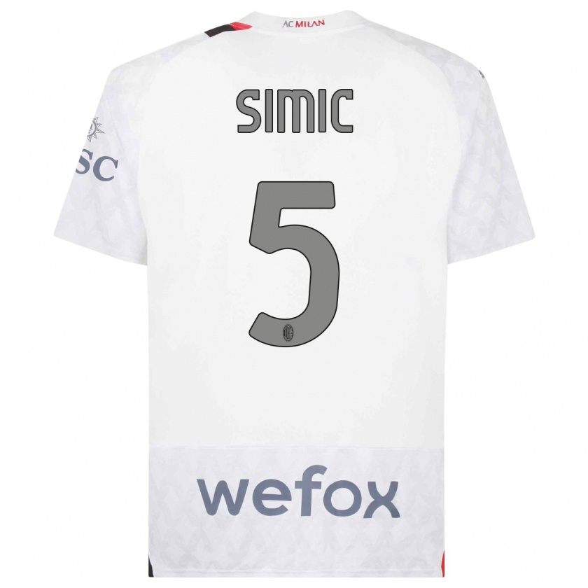 Kandiny Kinder Jan-Carlo Simic #5 Weiß Auswärtstrikot Trikot 2023/24 T-Shirt