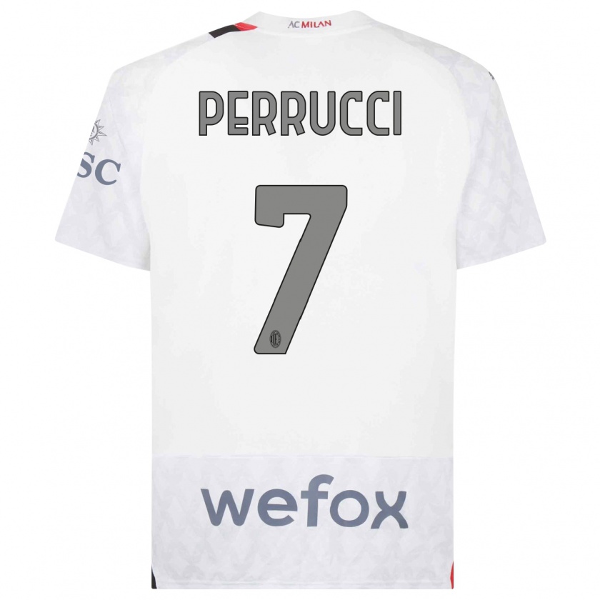 Kandiny Kinder Vincenzo Perrucci #7 Weiß Auswärtstrikot Trikot 2023/24 T-Shirt