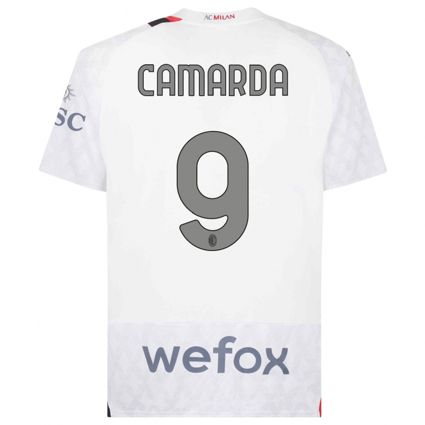 Kandiny Kinder Francesco Camarda #9 Weiß Auswärtstrikot Trikot 2023/24 T-Shirt