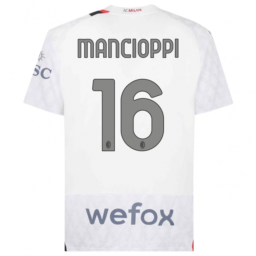 Kandiny Kinder Tommaso Mancioppi #16 Weiß Auswärtstrikot Trikot 2023/24 T-Shirt