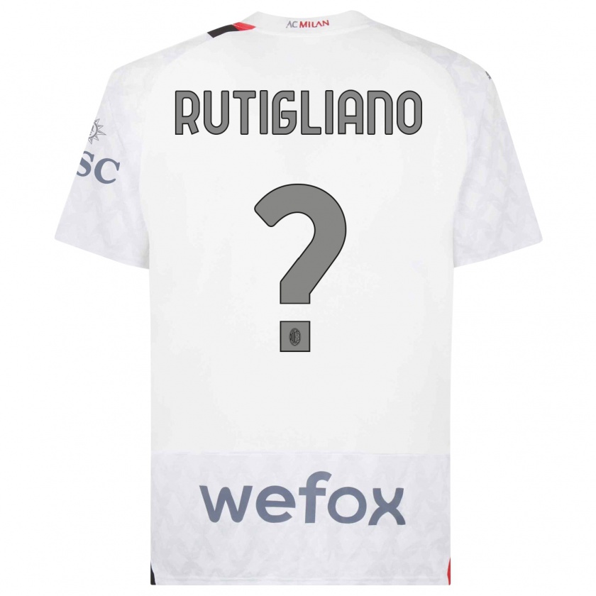 Kandiny Kinder Samuele Rutigliano #0 Weiß Auswärtstrikot Trikot 2023/24 T-Shirt