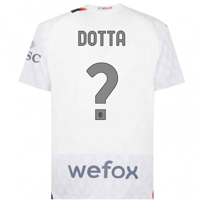 Kandiny Kinder Cristiano Dotta #0 Weiß Auswärtstrikot Trikot 2023/24 T-Shirt