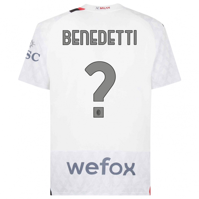Kandiny Kinder Gioele Benedetti #0 Weiß Auswärtstrikot Trikot 2023/24 T-Shirt