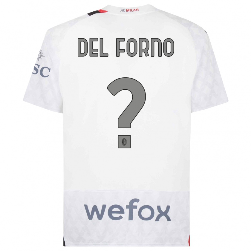 Kandiny Kinder Luca Del Forno #0 Weiß Auswärtstrikot Trikot 2023/24 T-Shirt