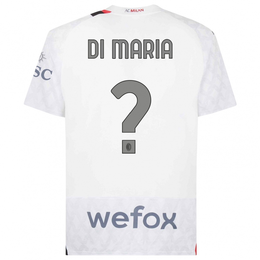Kandiny Kinder Alessandro Di Maria #0 Weiß Auswärtstrikot Trikot 2023/24 T-Shirt