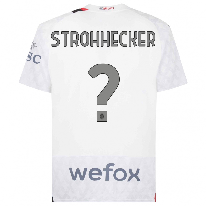 Kandiny Kinder Riccardo Strohhecker #0 Weiß Auswärtstrikot Trikot 2023/24 T-Shirt