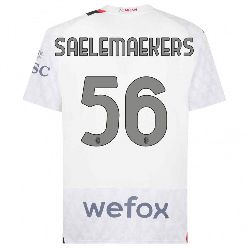 Kandiny Kinder Alexis Saelemaekers #56 Weiß Auswärtstrikot Trikot 2023/24 T-Shirt