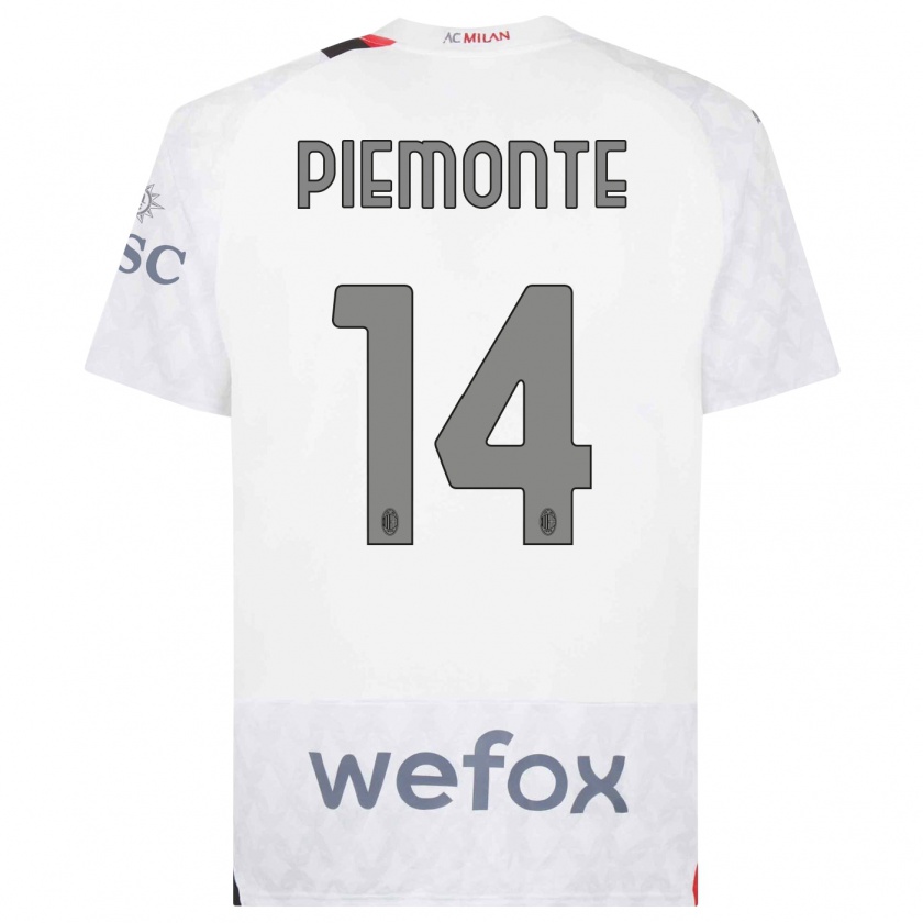 Kandiny Kinder Martina Piemonte #14 Weiß Auswärtstrikot Trikot 2023/24 T-Shirt