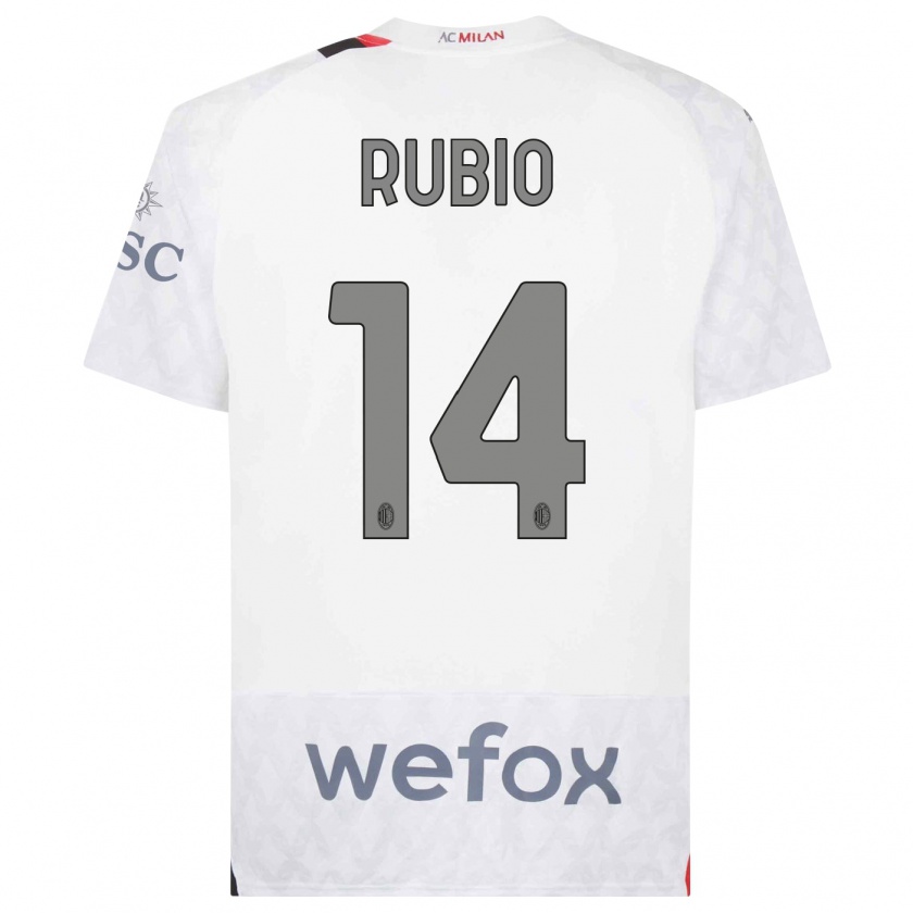 Kandiny Kinder Silvia Rubio #14 Weiß Auswärtstrikot Trikot 2023/24 T-Shirt
