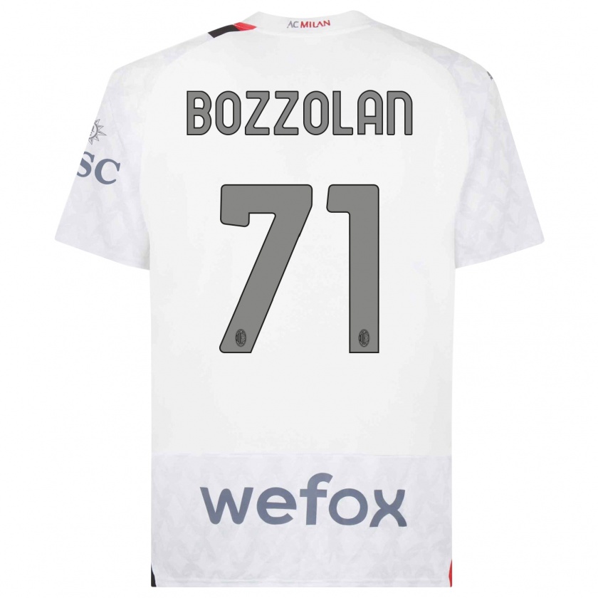 Kandiny Kinder Andrea Bozzolan #71 Weiß Auswärtstrikot Trikot 2023/24 T-Shirt