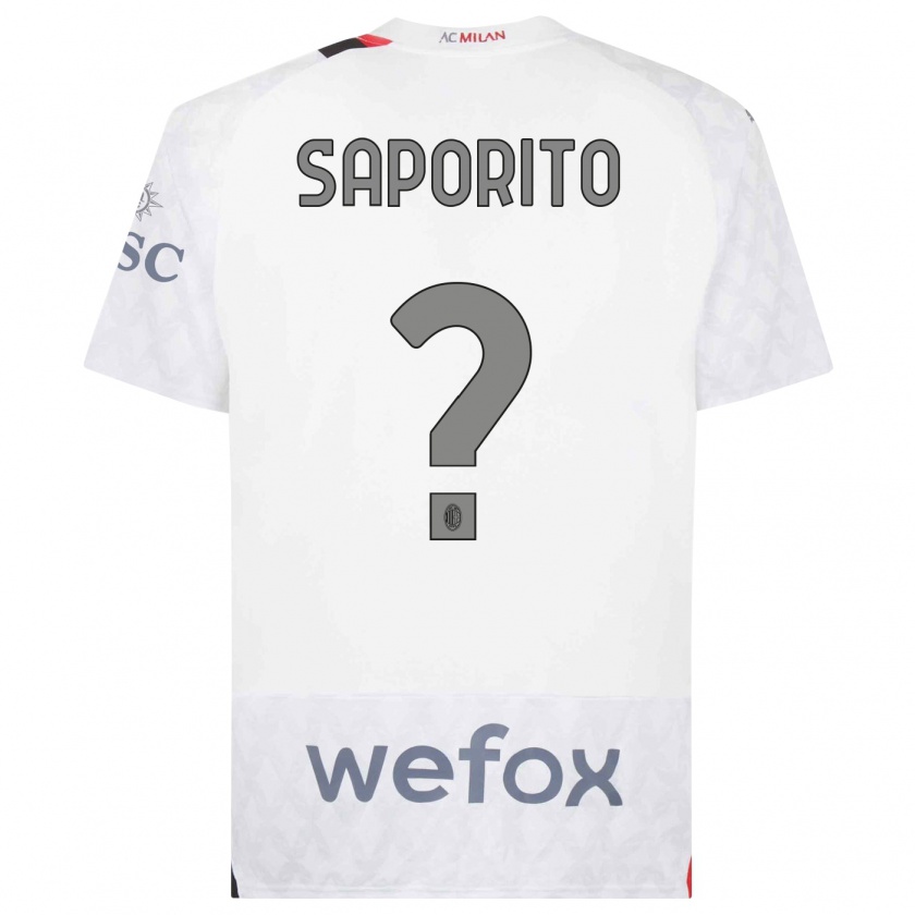 Kandiny Kinder Riccardo Saporito #0 Weiß Auswärtstrikot Trikot 2023/24 T-Shirt