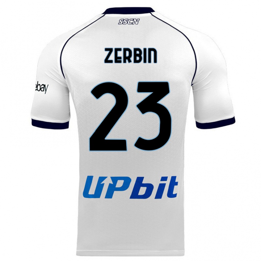Kandiny Kinder Alessio Zerbin #23 Weiß Auswärtstrikot Trikot 2023/24 T-Shirt