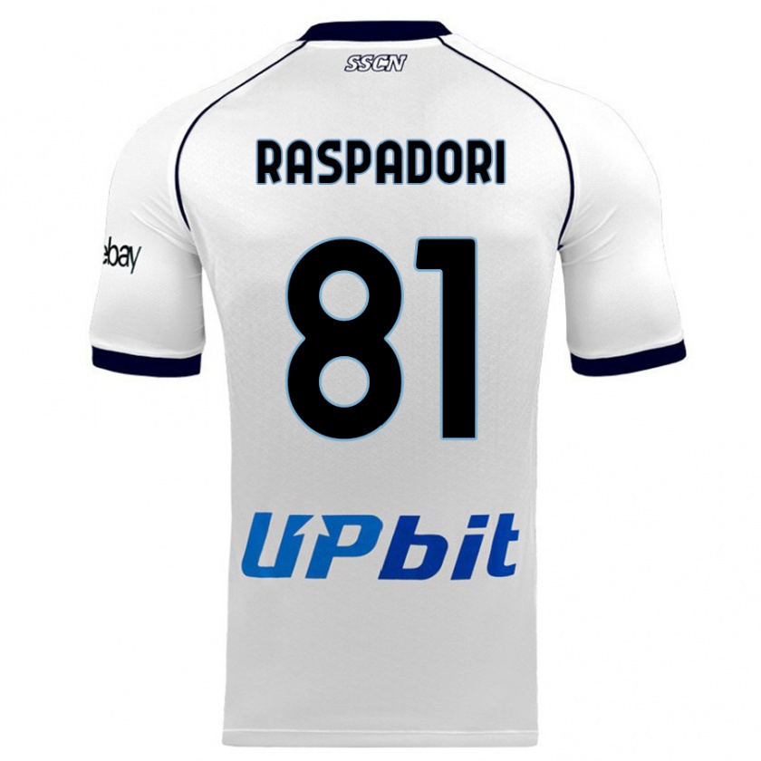 Kandiny Kinder Giacomo Raspadori #81 Weiß Auswärtstrikot Trikot 2023/24 T-Shirt