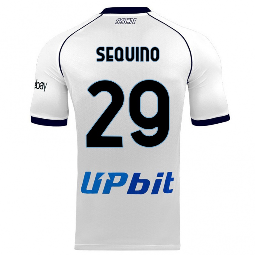 Kandiny Kinder Giovanni Sequino #29 Weiß Auswärtstrikot Trikot 2023/24 T-Shirt