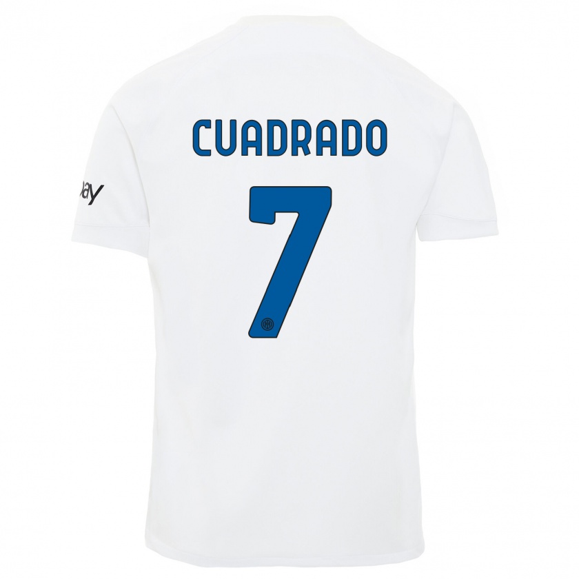 Kandiny Kinder Juan Cuadrado #7 Weiß Auswärtstrikot Trikot 2023/24 T-Shirt