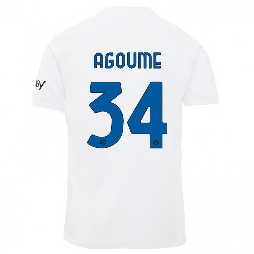 Kandiny Kinder Lucien Agoumé #34 Weiß Auswärtstrikot Trikot 2023/24 T-Shirt