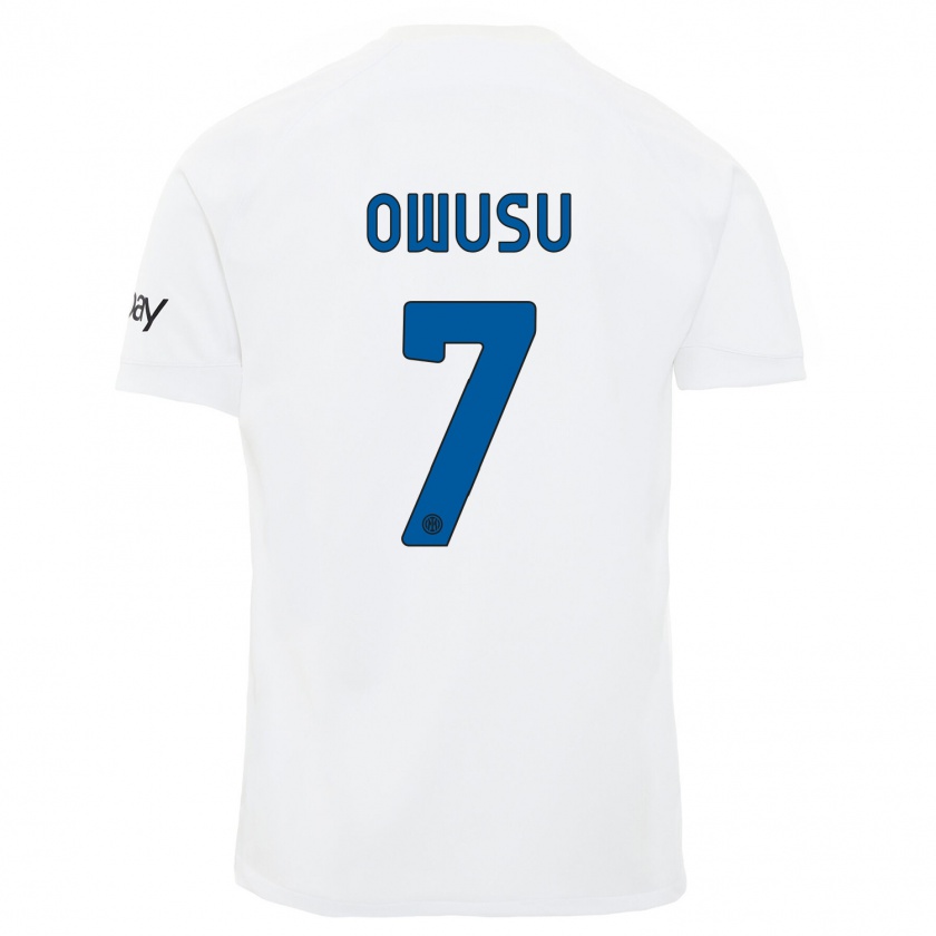 Kandiny Kinder Enoch Owusu #7 Weiß Auswärtstrikot Trikot 2023/24 T-Shirt