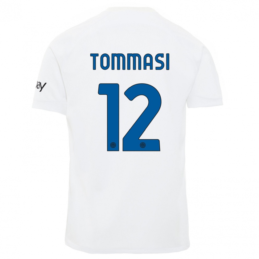 Kandiny Kinder Francesco Tommasi #12 Weiß Auswärtstrikot Trikot 2023/24 T-Shirt