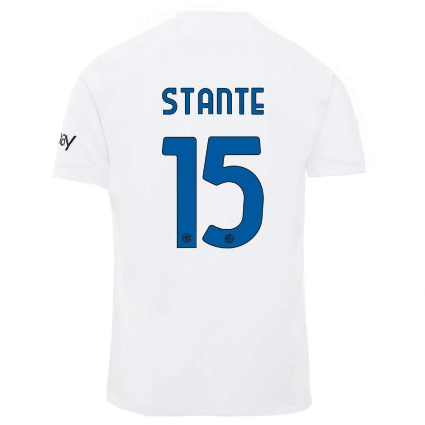 Kandiny Kinder Francesco Stante #15 Weiß Auswärtstrikot Trikot 2023/24 T-Shirt