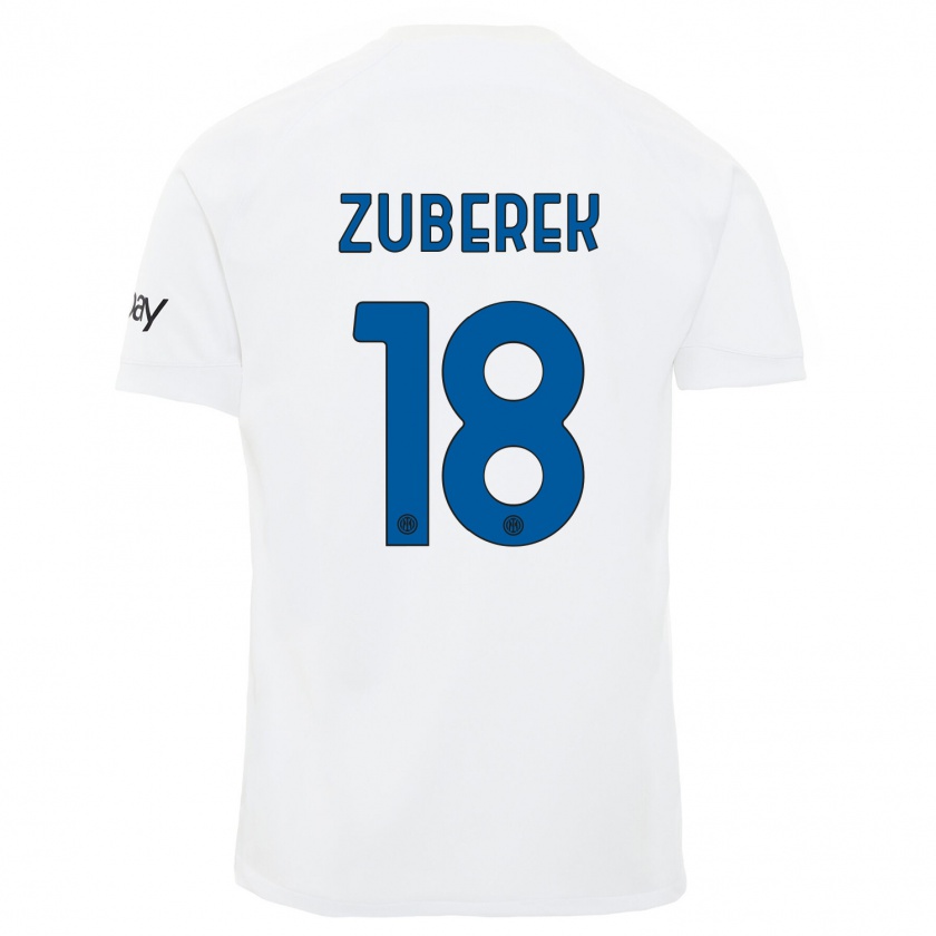 Kandiny Kinder Jan Zuberek #18 Weiß Auswärtstrikot Trikot 2023/24 T-Shirt