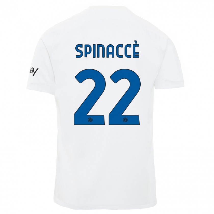 Kandiny Kinder Matteo Spinaccè #22 Weiß Auswärtstrikot Trikot 2023/24 T-Shirt