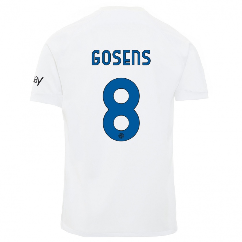 Kandiny Kinder Robin Gosens #8 Weiß Auswärtstrikot Trikot 2023/24 T-Shirt