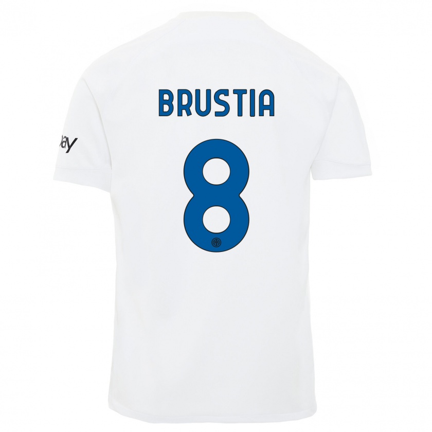 Kandiny Kinder Martina Brustia #8 Weiß Auswärtstrikot Trikot 2023/24 T-Shirt