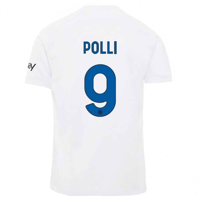 Kandiny Kinder Elisa Polli #9 Weiß Auswärtstrikot Trikot 2023/24 T-Shirt