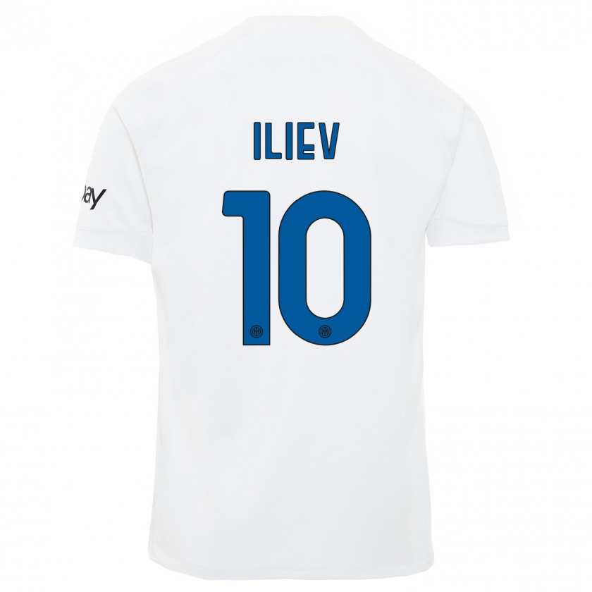 Kandiny Kinder Nikola Iliev #10 Weiß Auswärtstrikot Trikot 2023/24 T-Shirt
