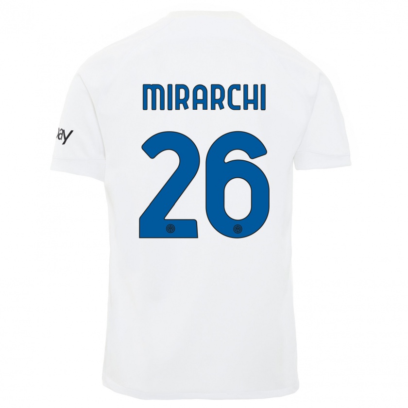 Kandiny Kinder Mattia Mirarchi #26 Weiß Auswärtstrikot Trikot 2023/24 T-Shirt