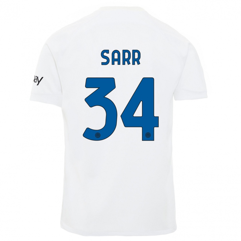 Kandiny Kinder Amadou Sarr #34 Weiß Auswärtstrikot Trikot 2023/24 T-Shirt