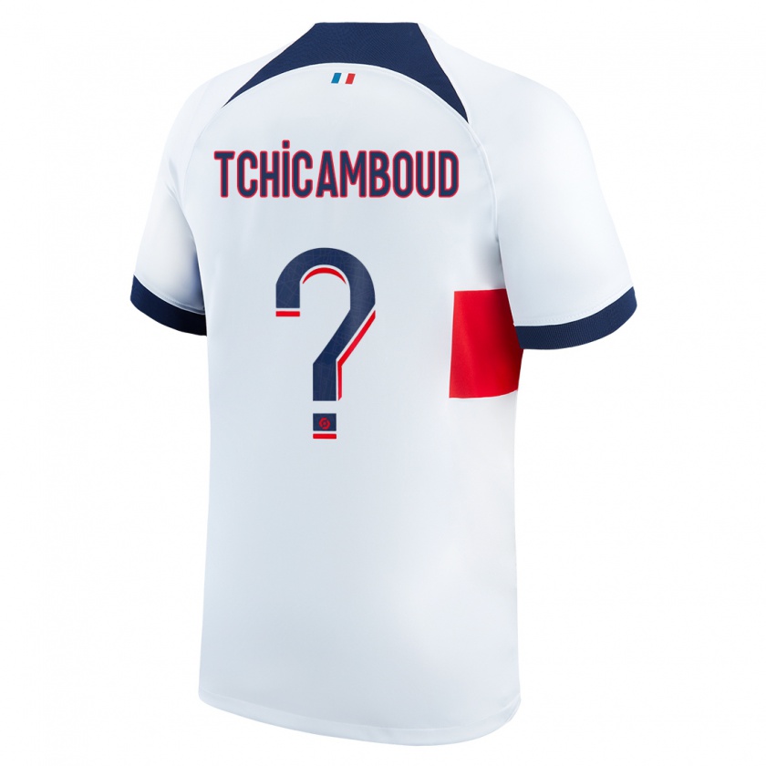 Kandiny Kinder Queyrell Tchicamboud #0 Weiß Auswärtstrikot Trikot 2023/24 T-Shirt